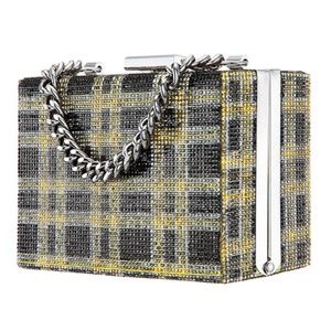 CRYSTALS EMBELLISHED BOX CLUTCH NWT